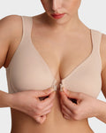 Front Closure Underwire Unlined Back Support Plunge Bra