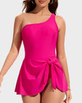 One Shoulder Skirted One Piece Swimsuit