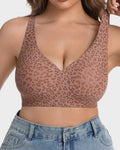 Wireless Leopard V-Neck Contour Bra