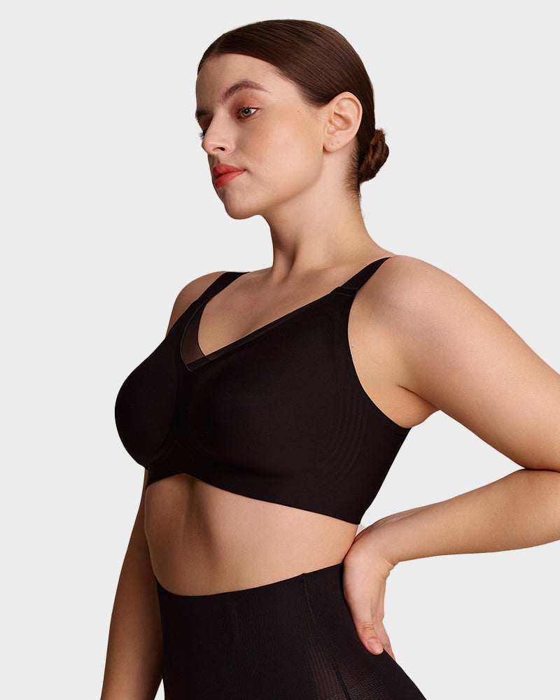 Womens Wireless Bras V Mesh Comfortable Bralette Supportive